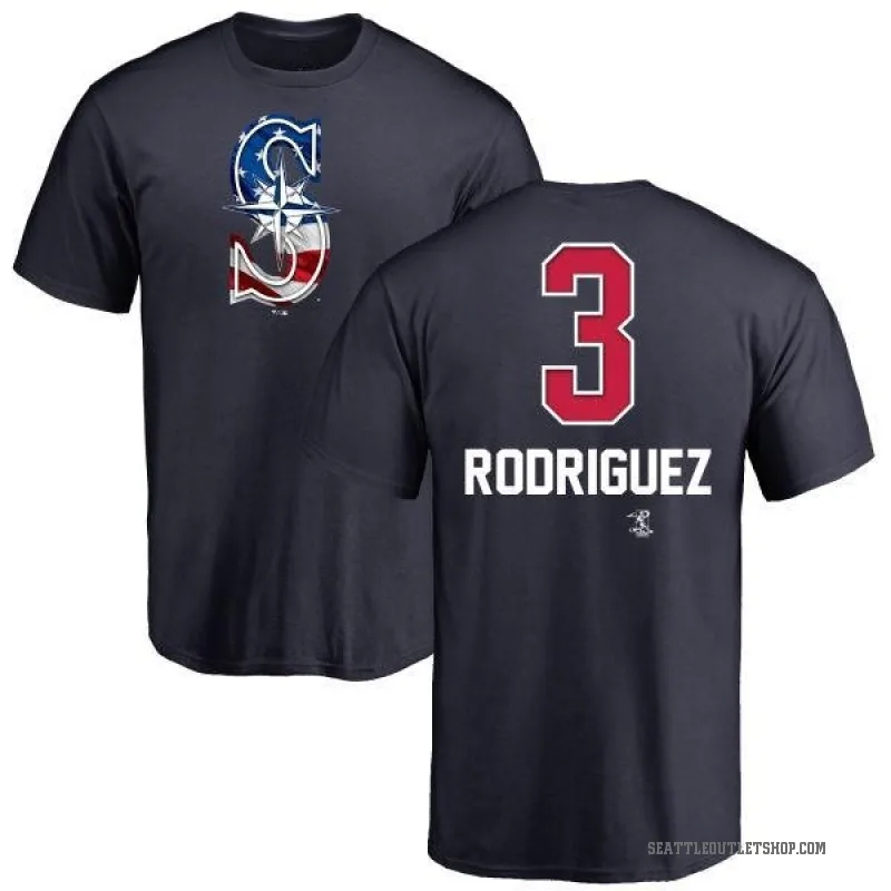 Alex Rodriguez Men's Navy Seattle Mariners Name and Number Banner Wave T-Shirt -