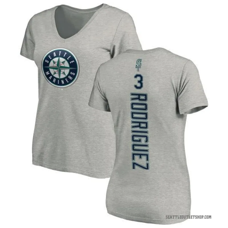 Alex Rodriguez Women's Ash Seattle Mariners Backer Slim Fit T-Shirt -