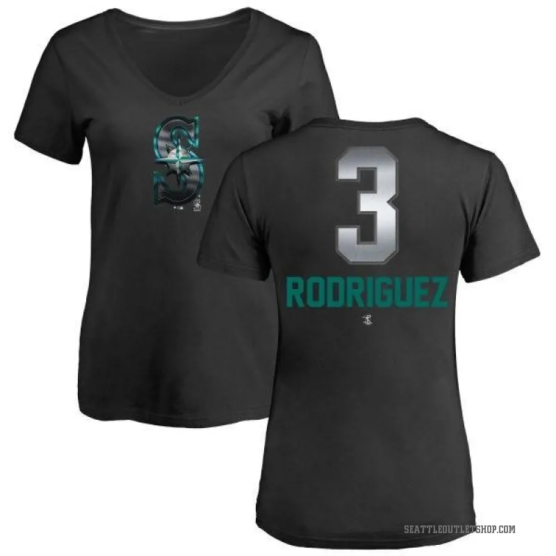 Alex Rodriguez Women's Black Seattle Mariners Midnight Mascot V-Neck T-Shirt -