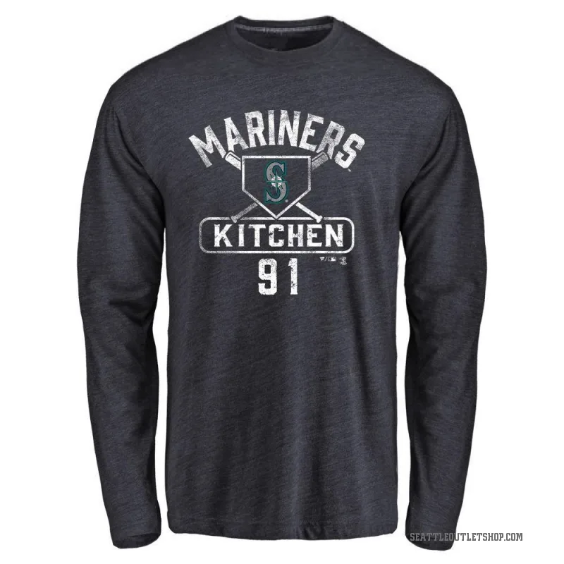Austin Kitchen Men's Navy Seattle Mariners Base Runner Long Sleeve T-Shirt -