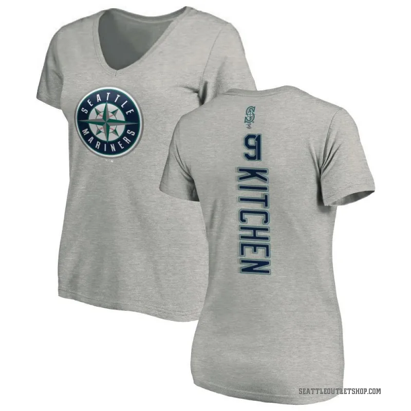 Austin Kitchen Women's Ash Seattle Mariners Backer Slim Fit T-Shirt -