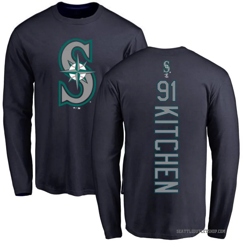 Austin Kitchen Youth Navy Seattle Mariners Backer Long Sleeve T-Shirt -