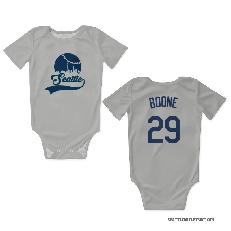 Bret Boone  Gray Seattle Mariners  Newborn & Infant Bodysuit