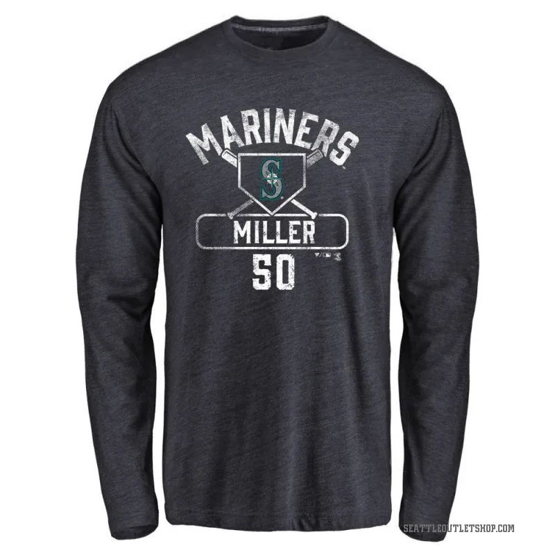 Bryce Miller Men's Navy Seattle Mariners Base Runner Long Sleeve T-Shirt -