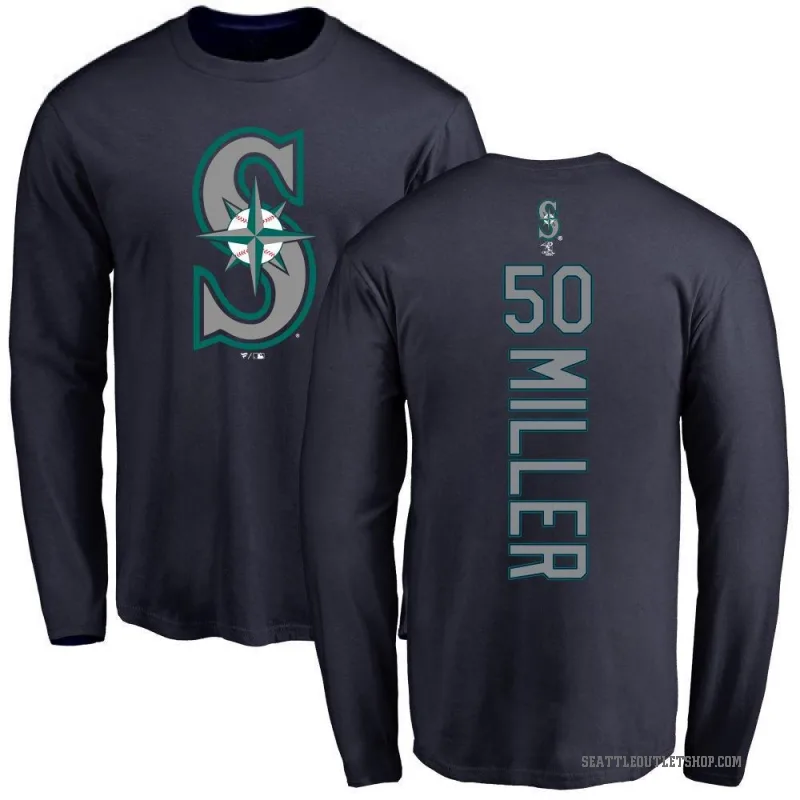 Bryce Miller Youth Navy Seattle Mariners Backer Long Sleeve T-Shirt -