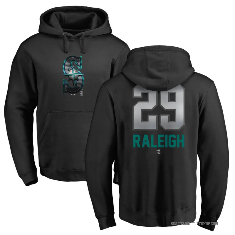 Cal Raleigh Men's Black Seattle Mariners Branded Midnight Mascot Pullover Hoodie -