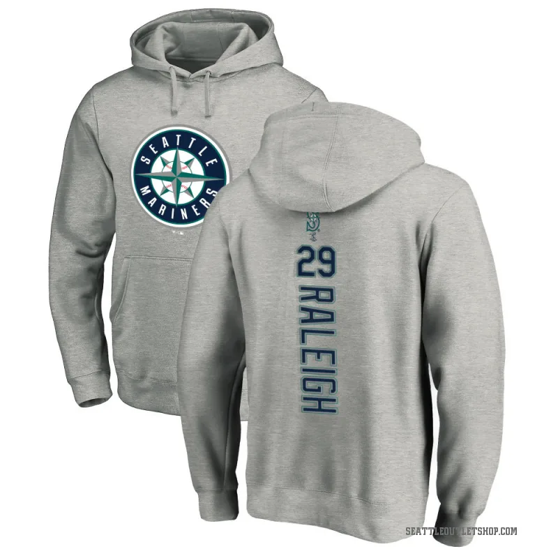 Cal Raleigh Youth Seattle Mariners Ash Backer Pullover Hoodie