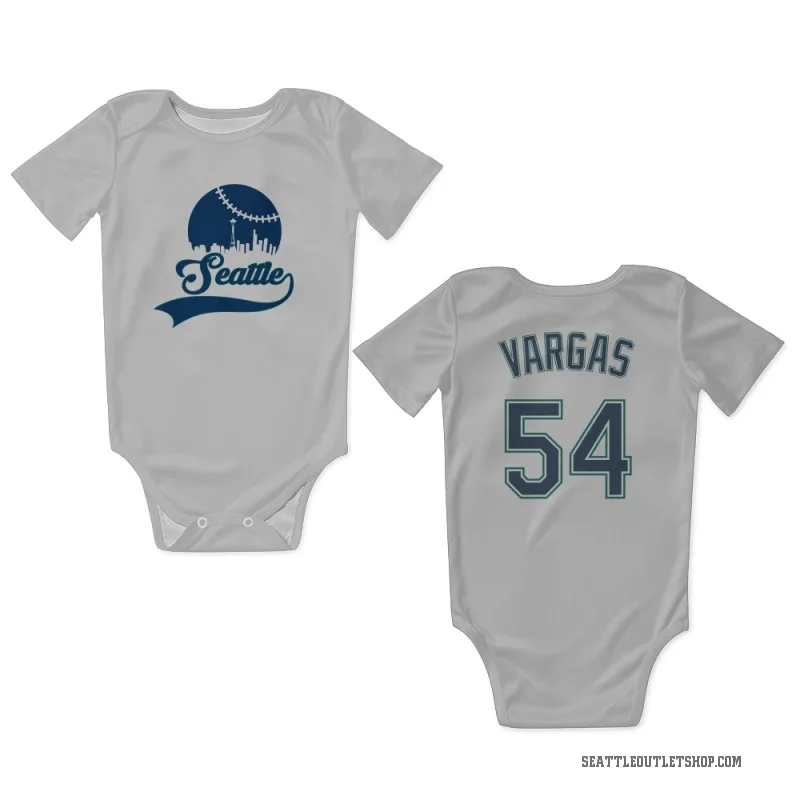 Carlos Vargas  White Seattle Mariners  Newborn & Infant Bodysuit