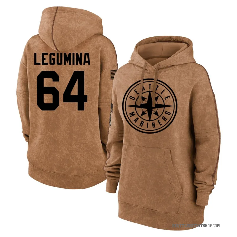 Casey Legumina Women's Brown Seattle Mariners 2023 Salute to Service Pullover Hoodie
