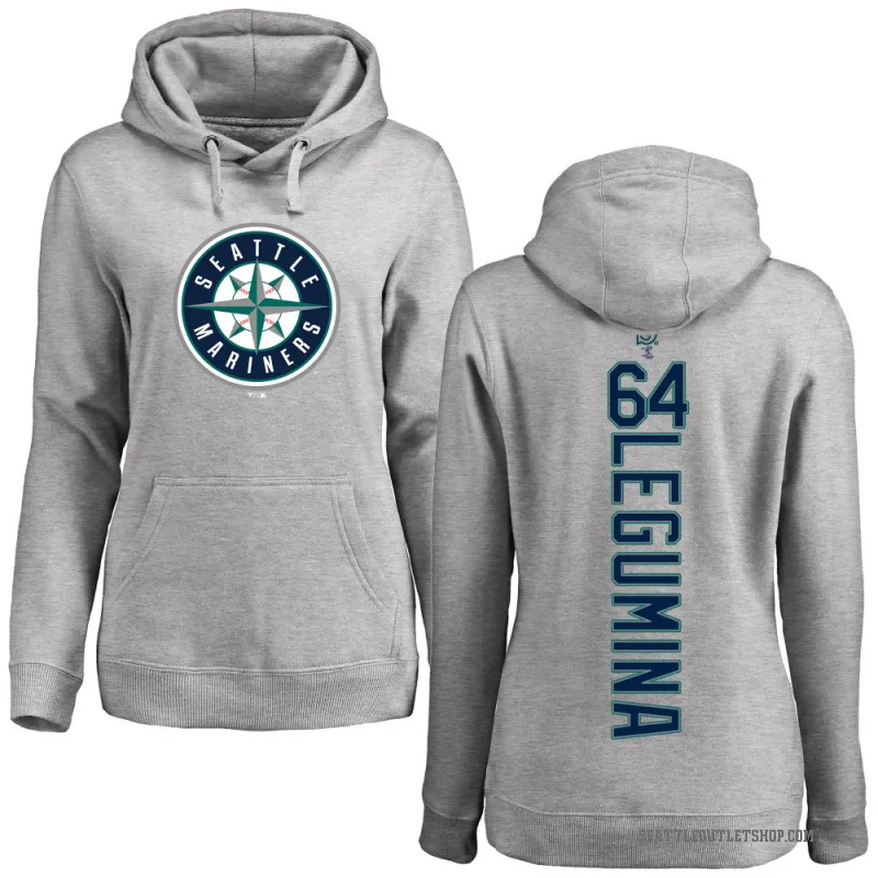 Casey Legumina Women's Seattle Mariners Ash Backer Pullover Hoodie