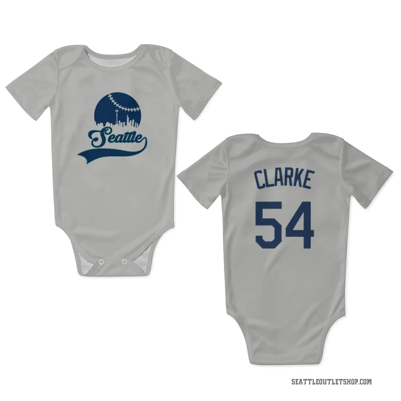 Chris Clarke  Gray Seattle Mariners  Newborn & Infant Bodysuit