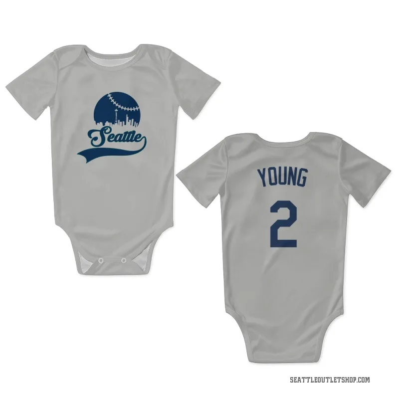 Cole Young  Gray Seattle Mariners  Newborn & Infant Bodysuit