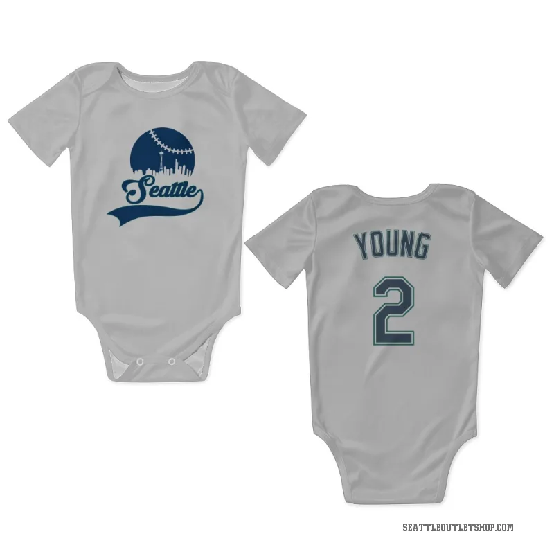 Cole Young  White Seattle Mariners  Newborn & Infant Bodysuit