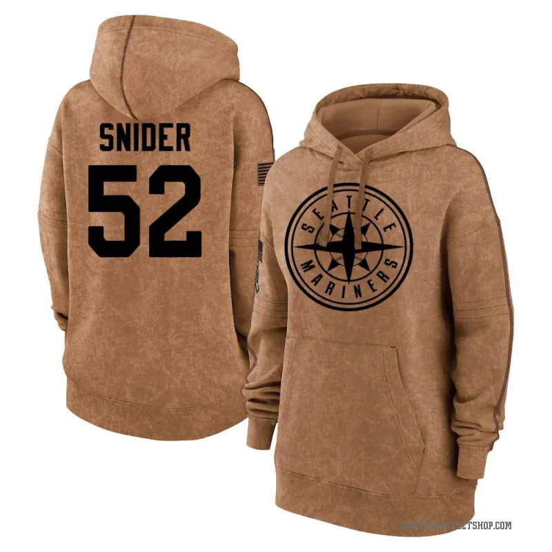 Collin Snider Women's Brown Seattle Mariners 2023 Salute to Service Pullover Hoodie