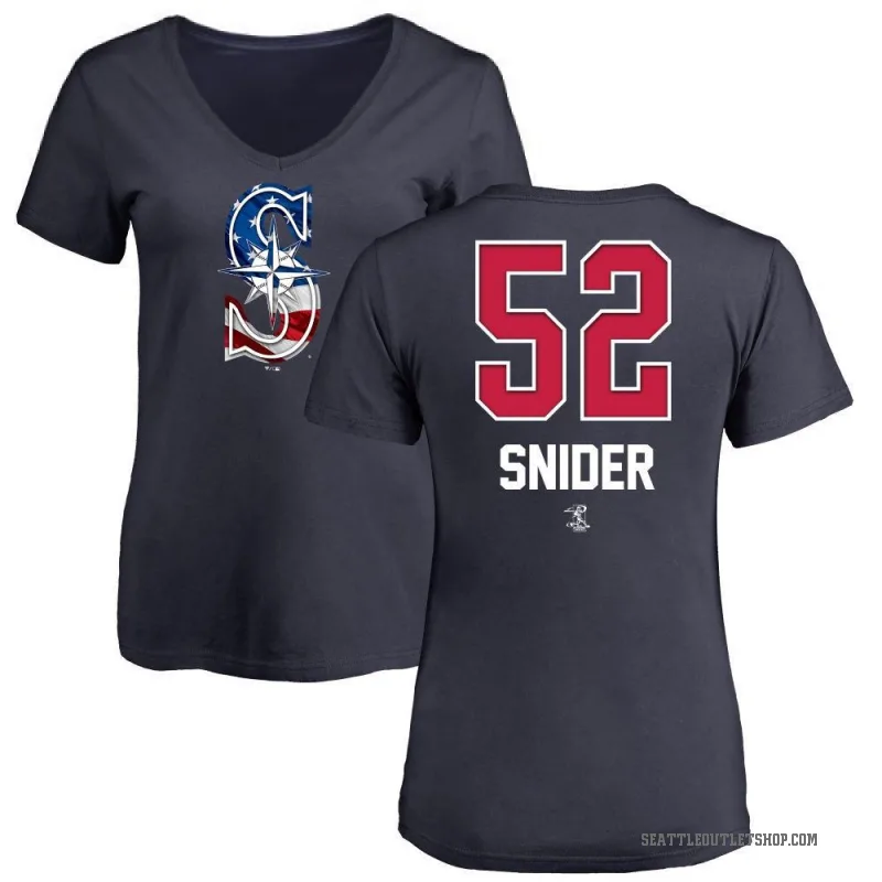 Collin Snider Women's Navy Seattle Mariners Name and Number Banner Wave V-Neck T-Shirt -