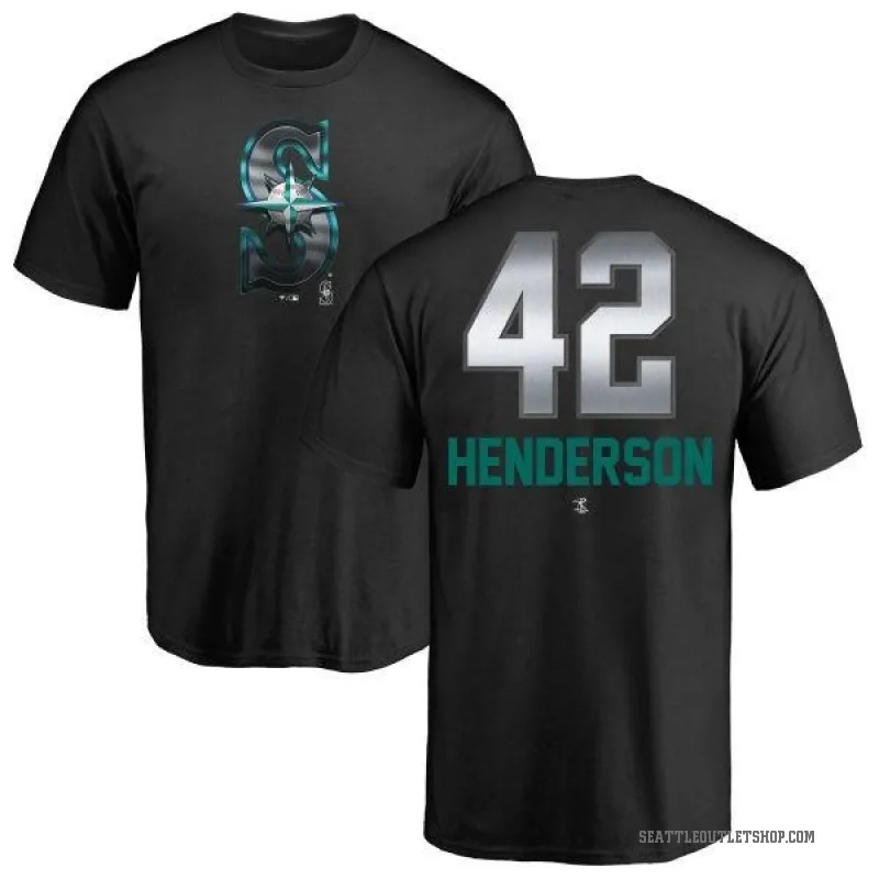 Dave Henderson Men's Black Seattle Mariners Midnight Mascot T-Shirt -