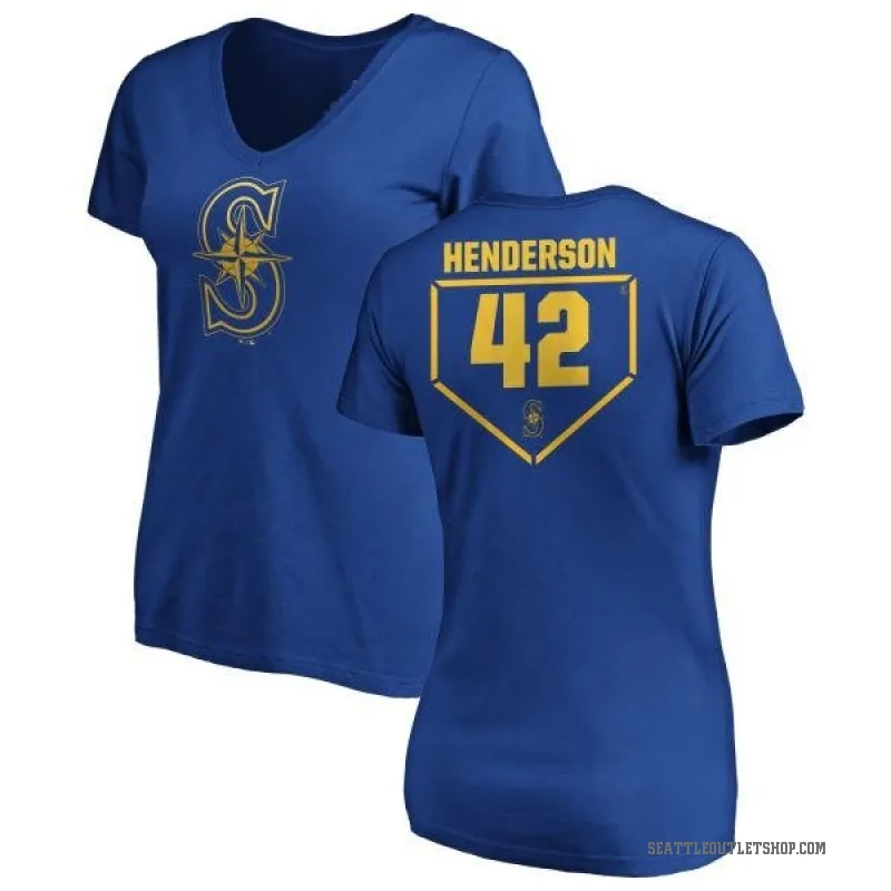 Dave Henderson Women's Royal Seattle Mariners RBI Slim Fit V-Neck T-Shirt -