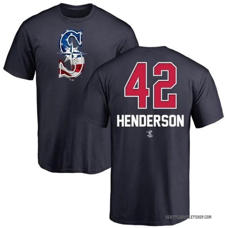 Dave Henderson Youth Navy Seattle Mariners Name and Number Banner Wave T-Shirt -