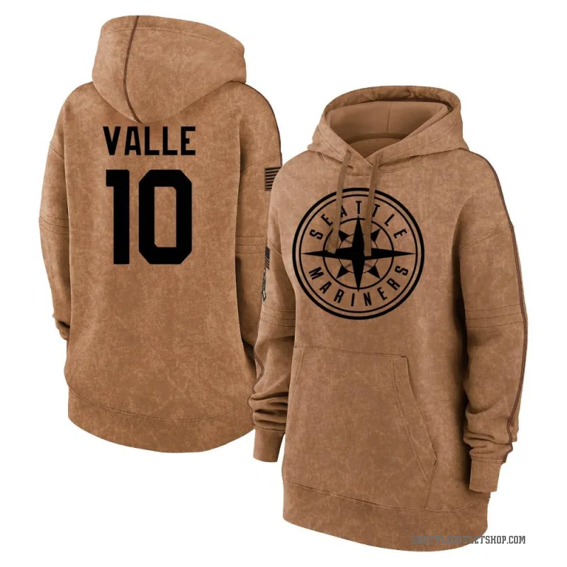 Dave Valle Women's Brown Seattle Mariners 2023 Salute to Service Pullover Hoodie