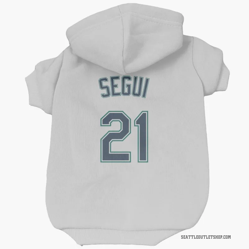 David Segui  White Seattle Mariners  Cat & Dog Pet Hoodie