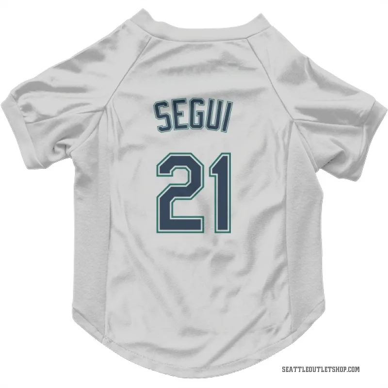 David Segui  White Seattle Mariners  Cat & Dog Pet Jersey