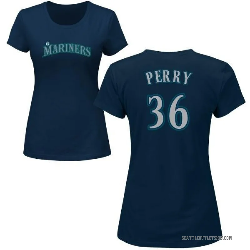 Gaylord Perry Women's Navy Seattle Mariners Roster T-Shirt -