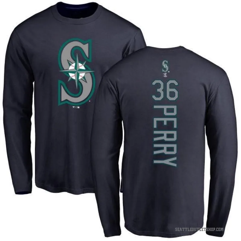 Gaylord Perry Youth Navy Seattle Mariners Backer Long Sleeve T-Shirt -