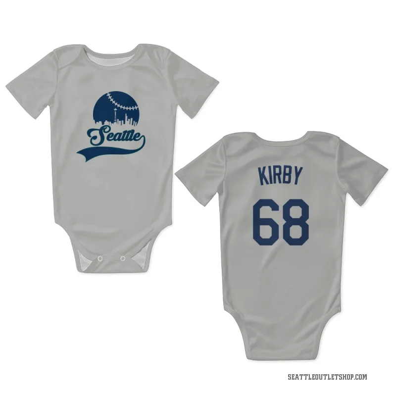 George Kirby  Gray Seattle Mariners  Newborn & Infant Bodysuit