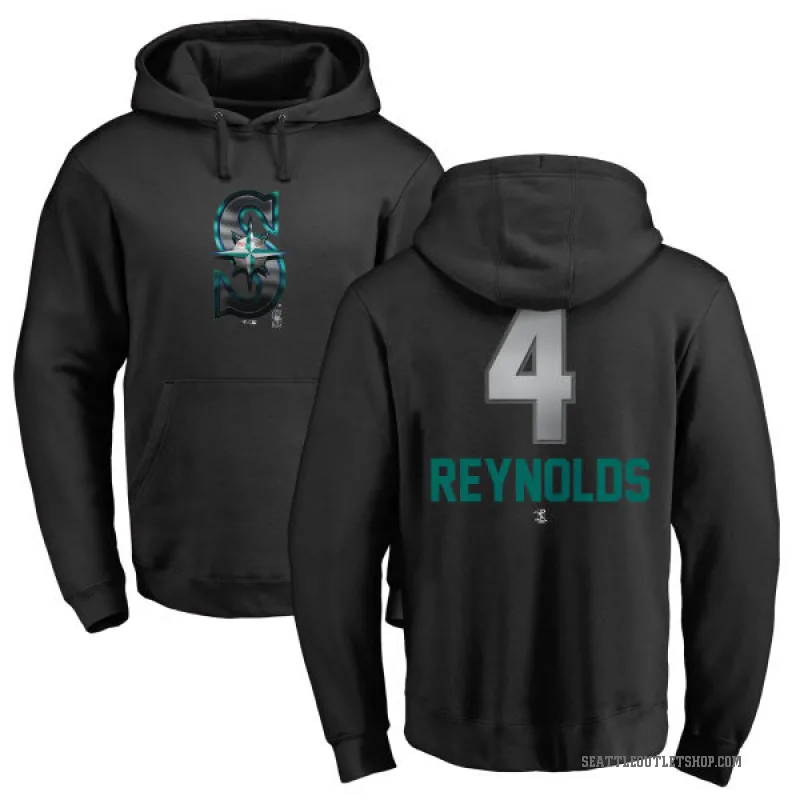 Harold Reynolds Men's Black Seattle Mariners Branded Midnight Mascot Pullover Hoodie -