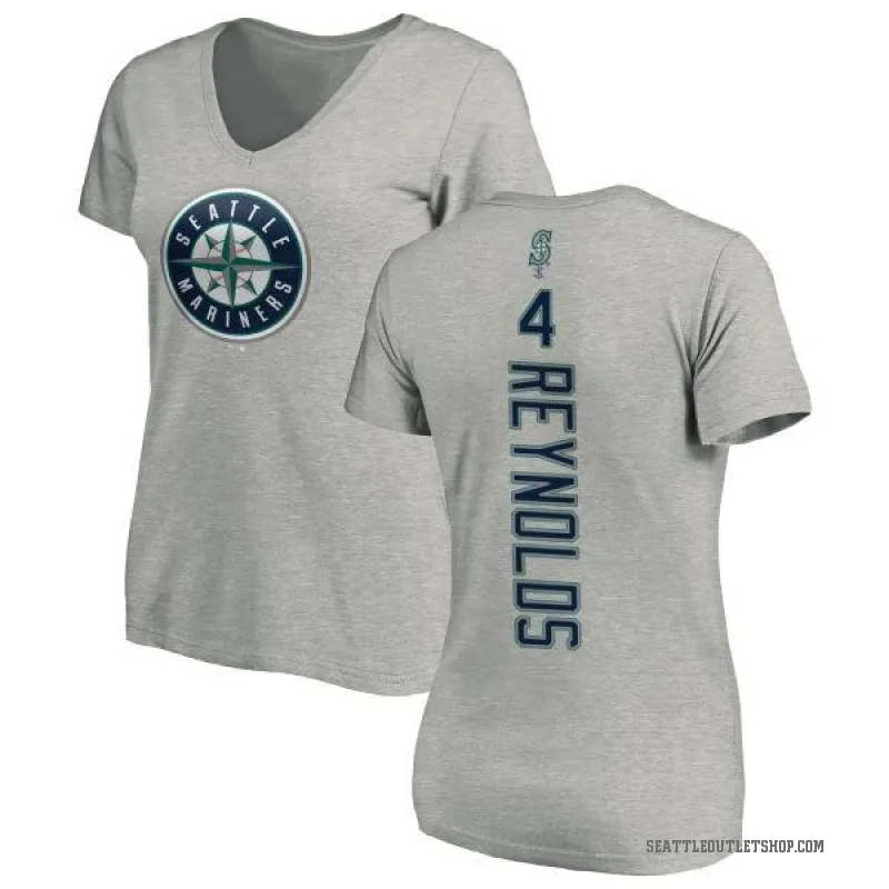 Harold Reynolds Women's Ash Seattle Mariners Backer Slim Fit T-Shirt -