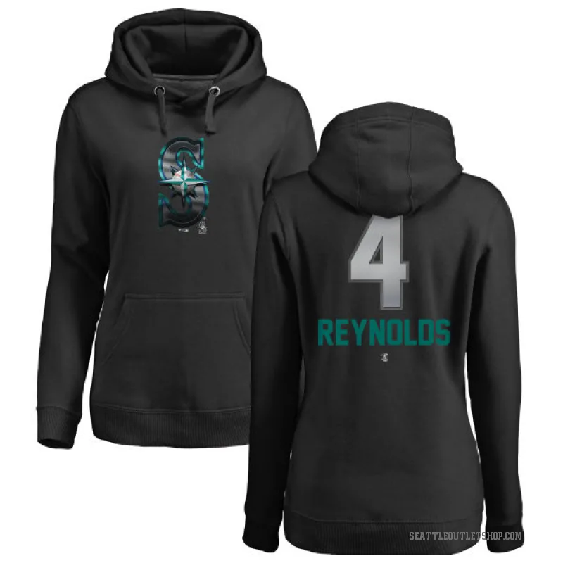 Harold Reynolds Women's Black Seattle Mariners Branded Midnight Mascot Pullover Hoodie -