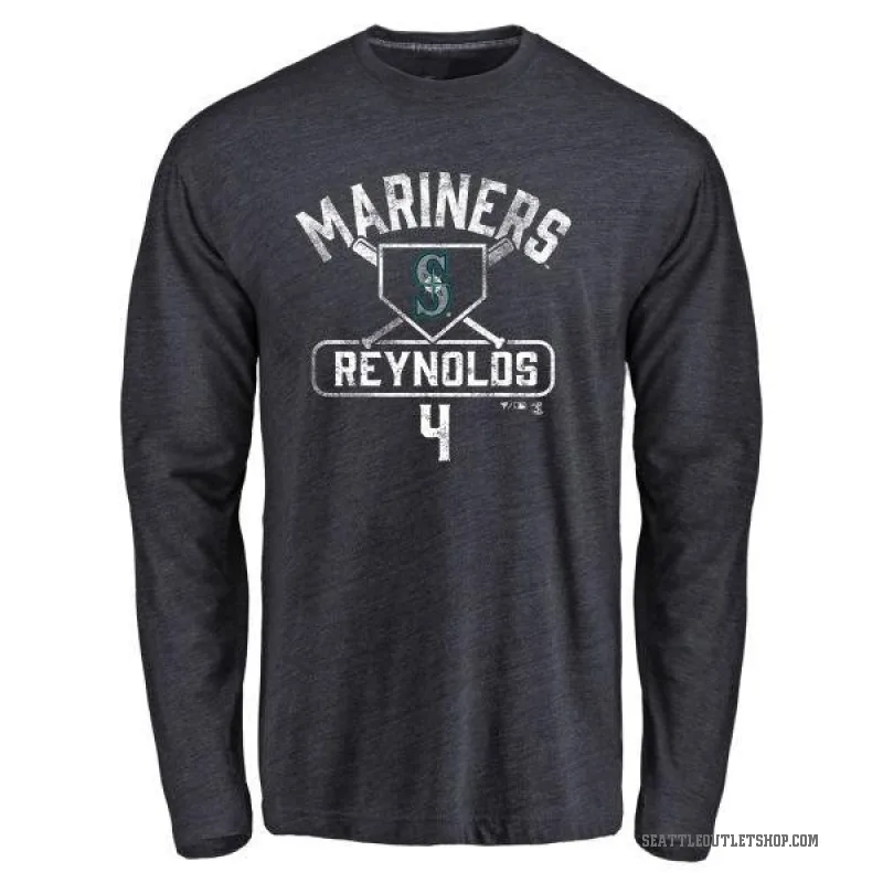 Harold Reynolds Youth Navy Seattle Mariners Base Runner Long Sleeve T-Shirt -