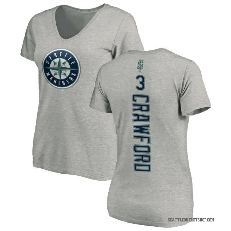 J.P. Crawford Women's Ash Seattle Mariners Backer Slim Fit T-Shirt -
