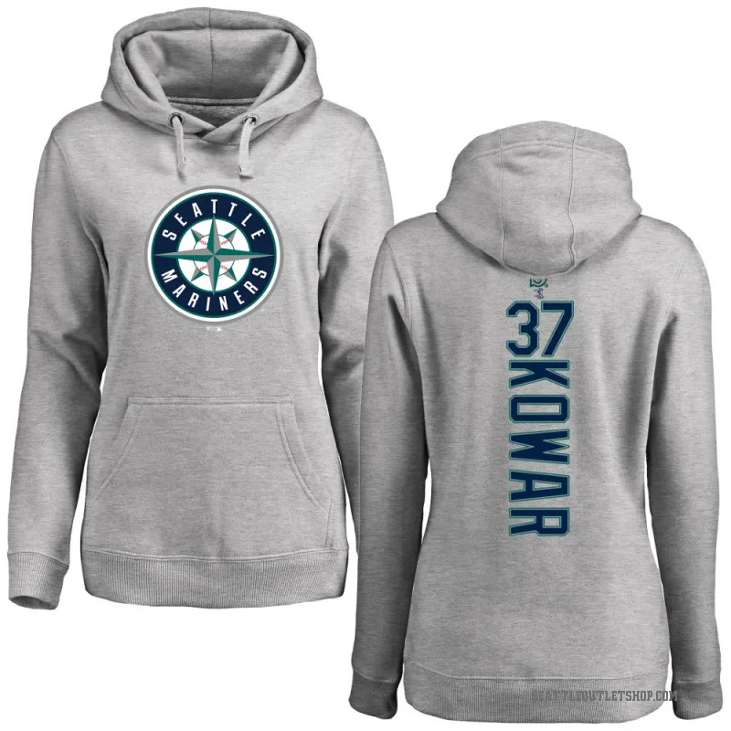 Jackson Kowar Women's Seattle Mariners Ash Backer Pullover Hoodie