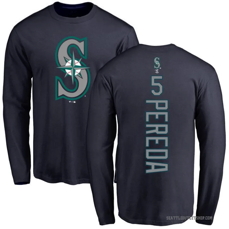 Jhonny Pereda Men's Navy Seattle Mariners Backer Long Sleeve T-Shirt -