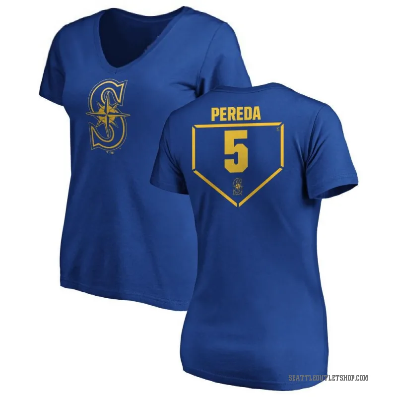 Jhonny Pereda Women's Royal Seattle Mariners RBI Slim Fit V-Neck T-Shirt -