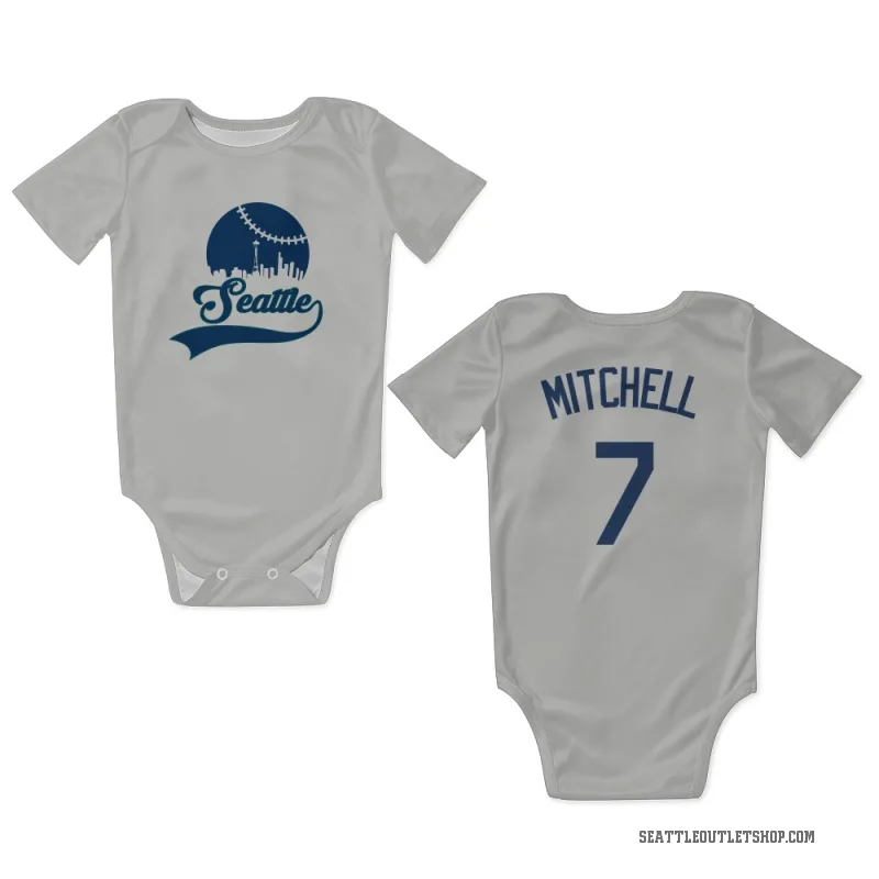 Kevin Mitchell  Gray Seattle Mariners  Newborn & Infant Bodysuit