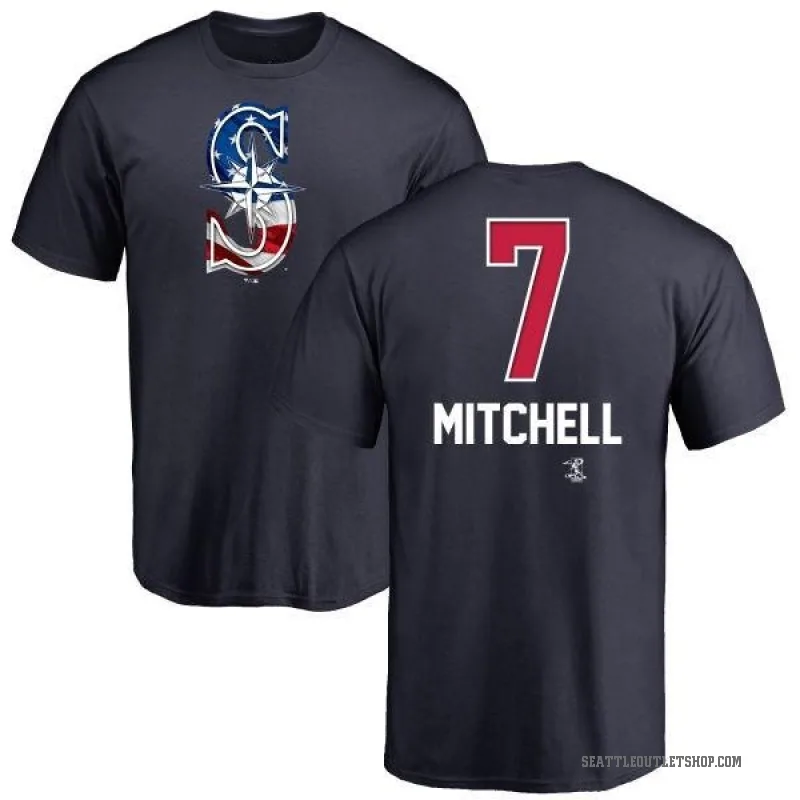 Kevin Mitchell Men's Navy Seattle Mariners Name and Number Banner Wave T-Shirt -