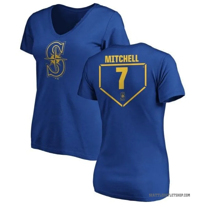 Kevin Mitchell Women's Royal Seattle Mariners RBI Slim Fit V-Neck T-Shirt -