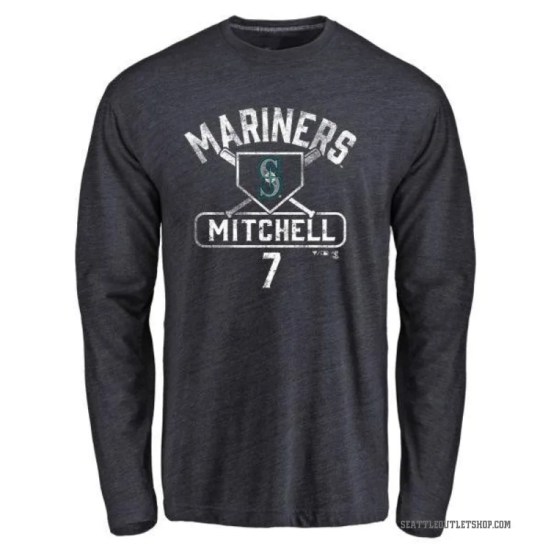 Kevin Mitchell Youth Navy Seattle Mariners Base Runner Long Sleeve T-Shirt -