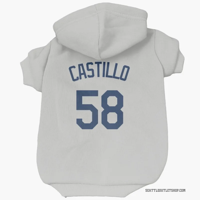 Luis Castillo  Gray Seattle Mariners  Cat & Dog Pet Hoodie