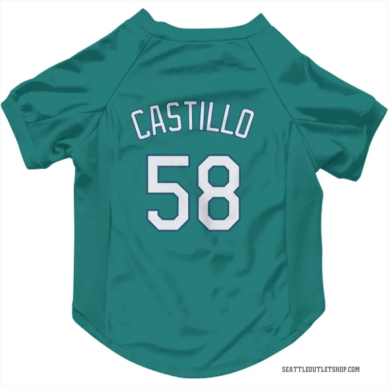 Luis Castillo  Green Seattle Mariners  Cat & Dog Pet Jersey