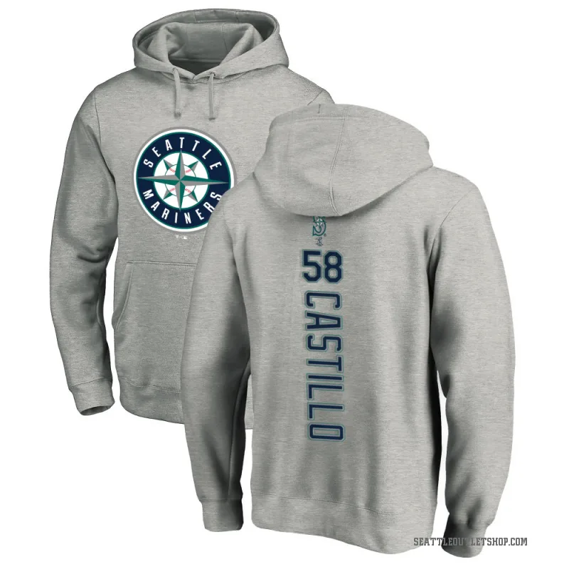 Luis Castillo Men's Seattle Mariners Ash Backer Pullover Hoodie