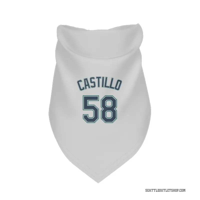 Luis Castillo  White Seattle Mariners  Cat & Dog Pet Bandana