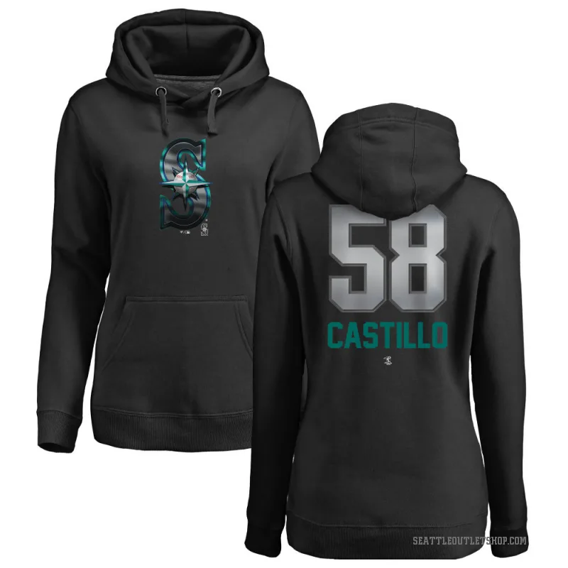Luis Castillo Women's Black Seattle Mariners Branded Midnight Mascot Pullover Hoodie -