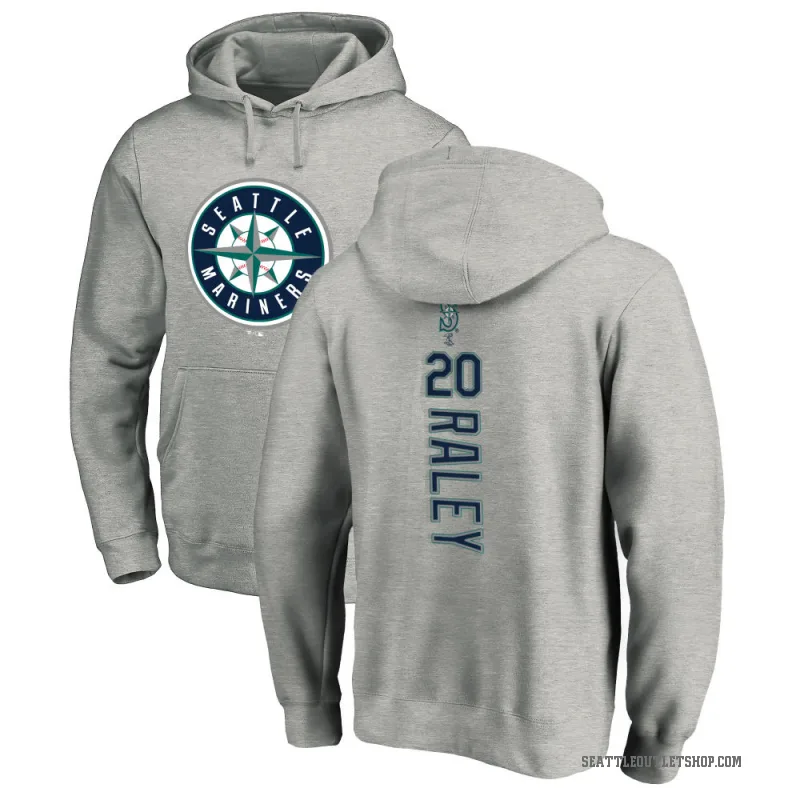 Luke Raley Men's Seattle Mariners Ash Backer Pullover Hoodie