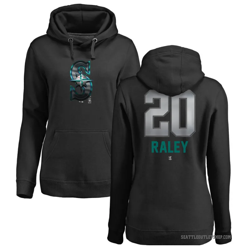 Luke Raley Women's Black Seattle Mariners Branded Midnight Mascot Pullover Hoodie -