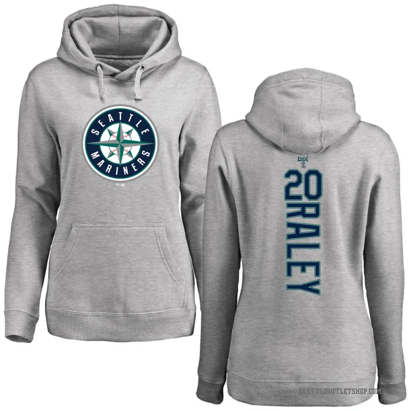 Luke Raley Women's Seattle Mariners Ash Backer Pullover Hoodie