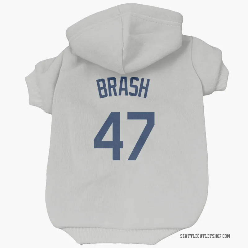 Matt Brash Gray Seattle Mariners Cat & Dog Pet Hoodie