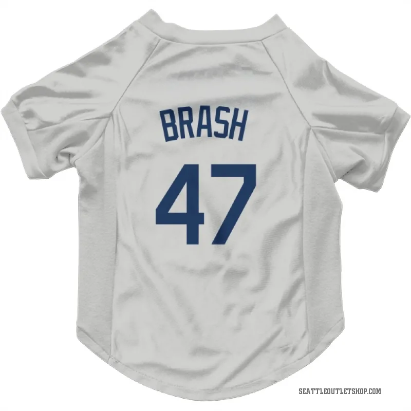 Matt Brash Gray Seattle Mariners Cat & Dog Pet Jersey